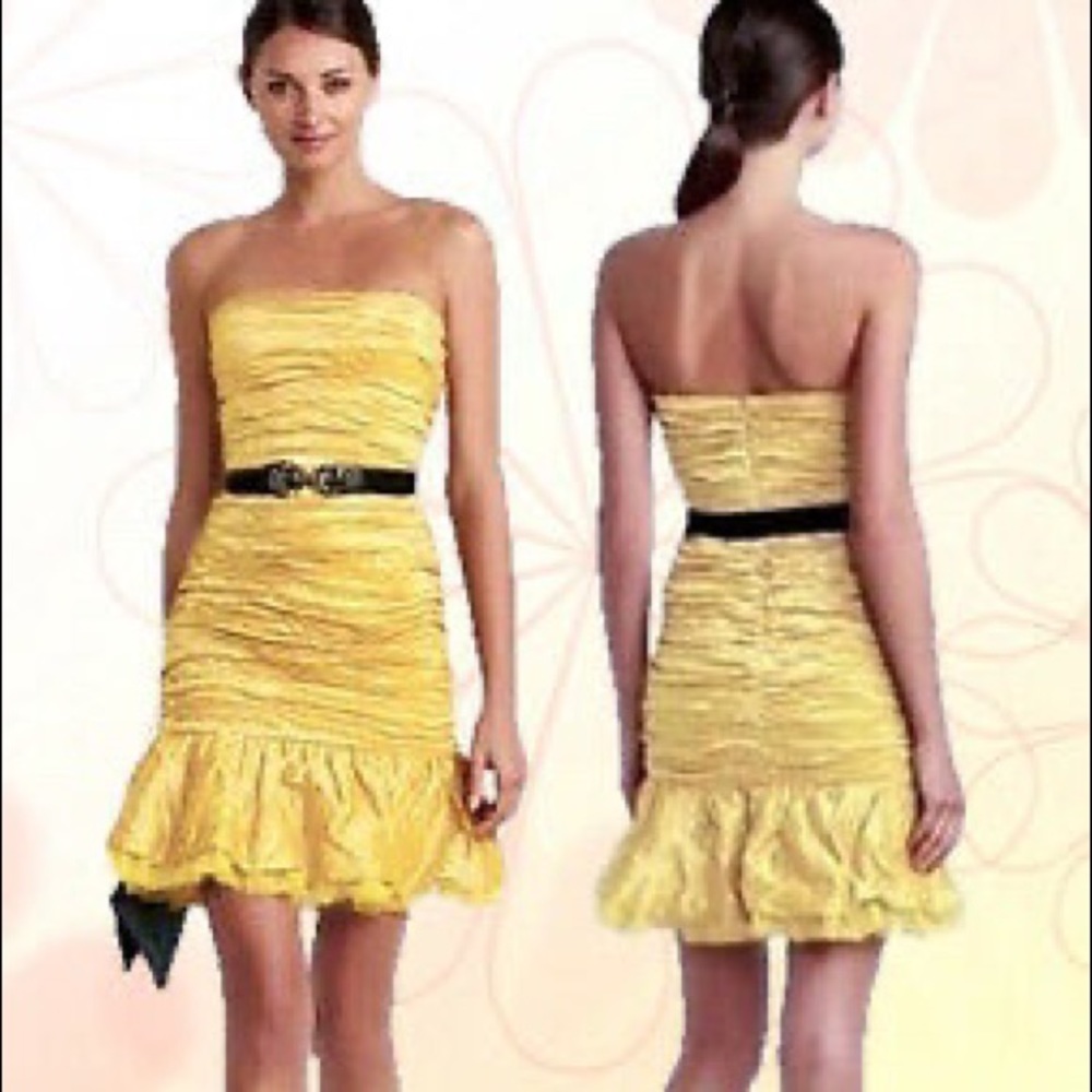 BCBG MAXAZRIA yellow cocktail dress
